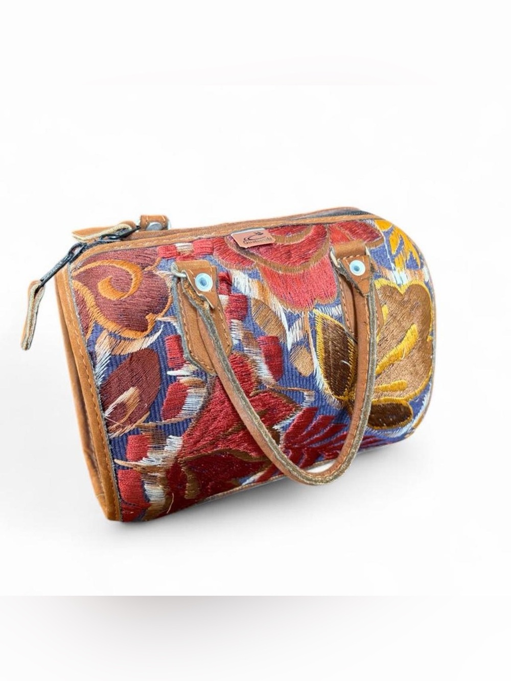 Embroidered Multicolor Floral Mini Tote Bag